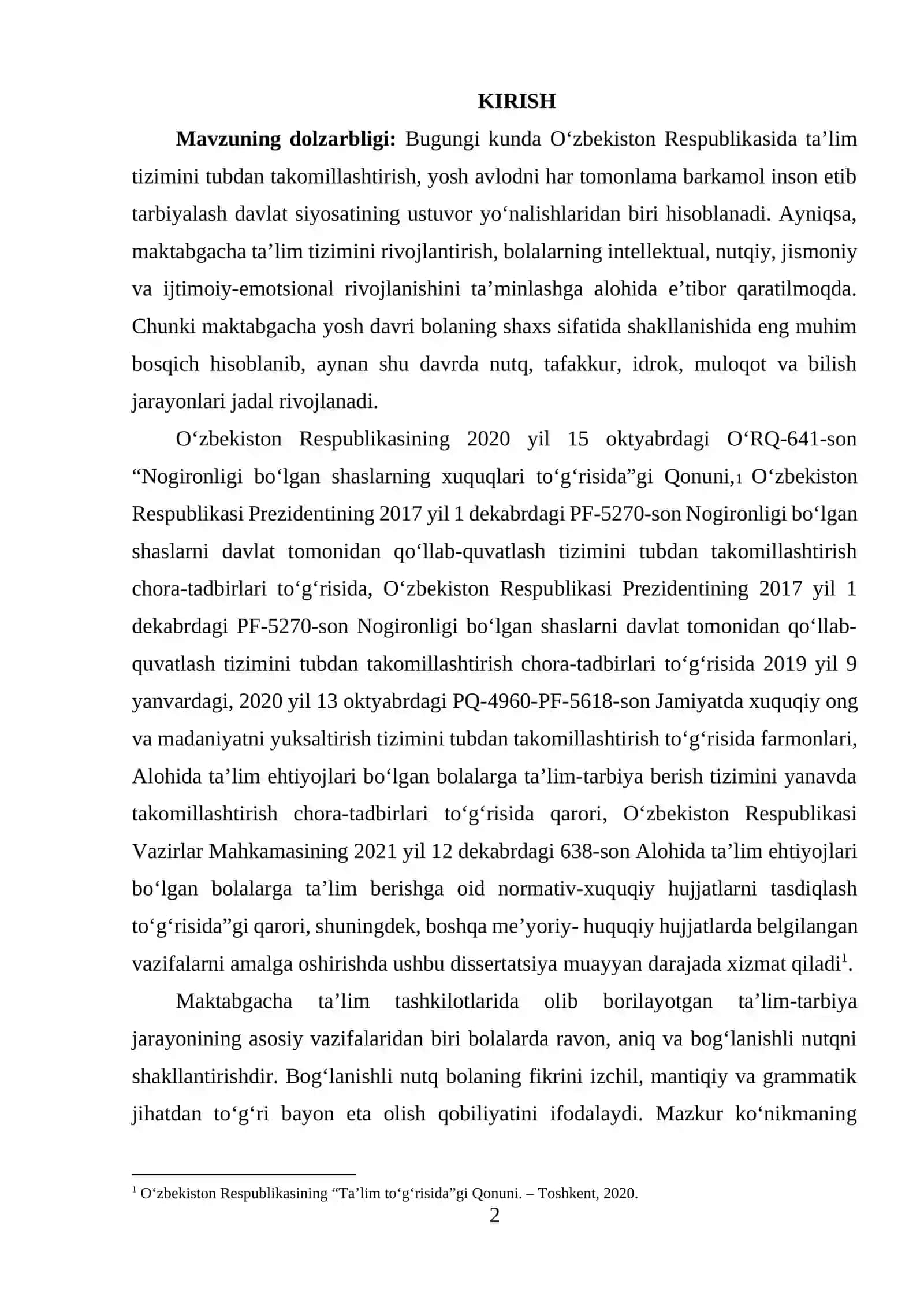 MAKTABGACHA TA’LIM TASHKILOTIDA BOG‘LANISHLI NUTQNI RIVOJLANTIRISHNING NAZARIY ASOSLARI 2