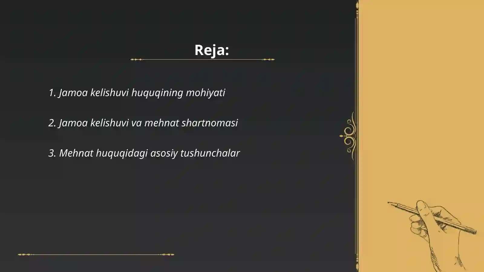 Jamoa kelishuvi huquq fanidan 2