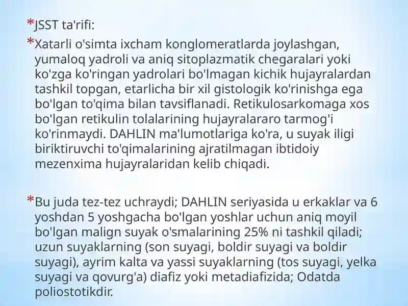 Suyak to’qimasi o’smalari 2