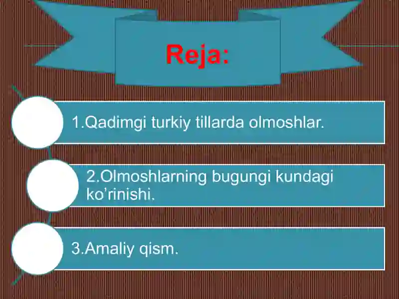 Olmosh turlari 2