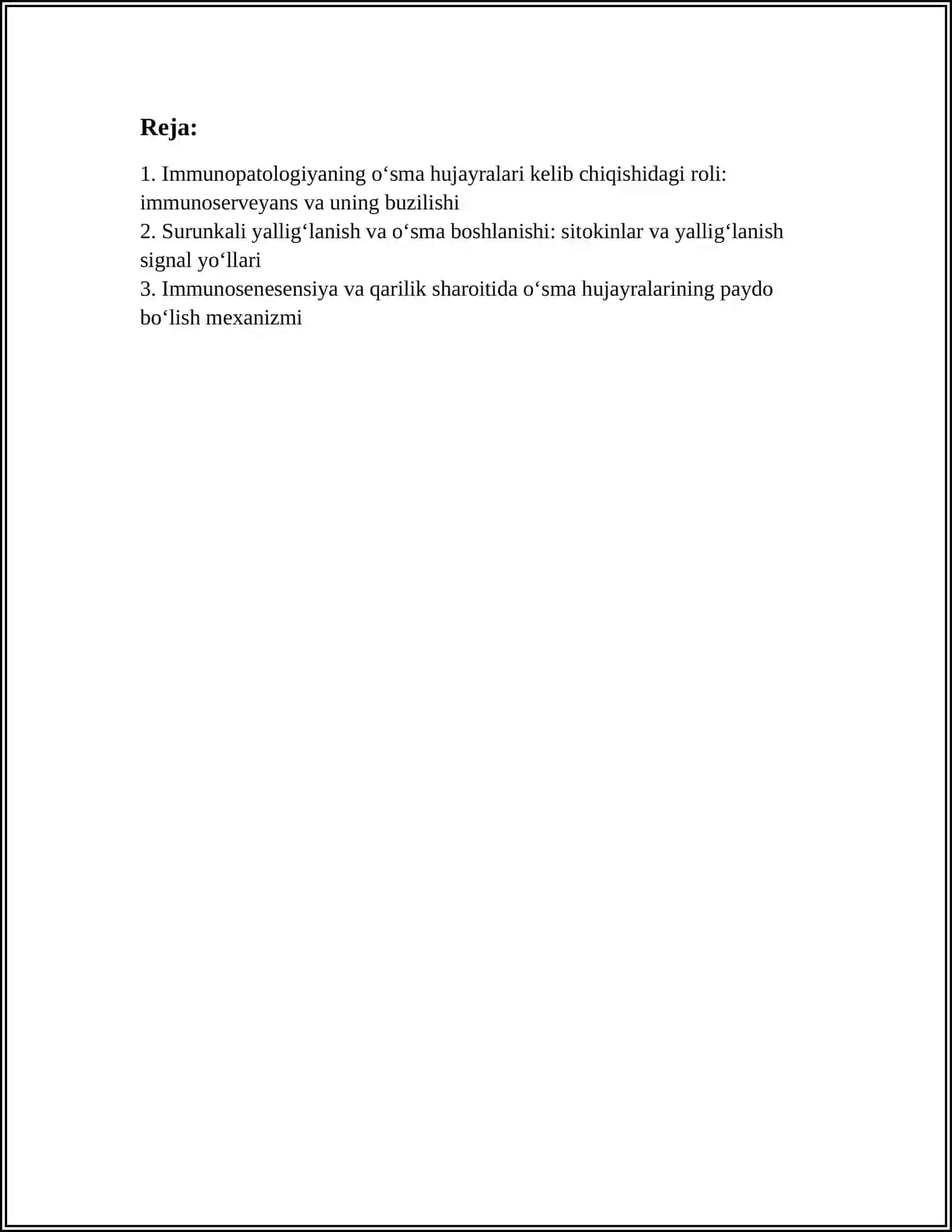 O‘SMA HUJAYRALARINING KELIB CHIQISHIDA IMMUNOPATOLOGIYANING AHAMIYATI 2