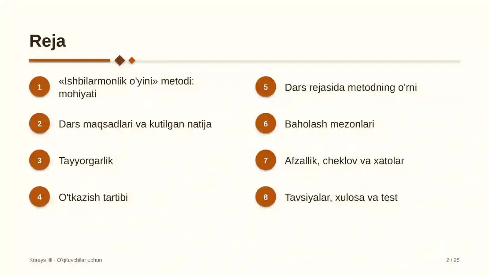 koreys tili darslarida ishbilarmonlik o'yini metodidan foydalanish 1910 2
