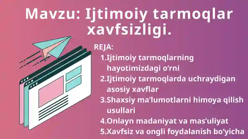 Ijtimoiy tarmoqlar xavfsizligi 2