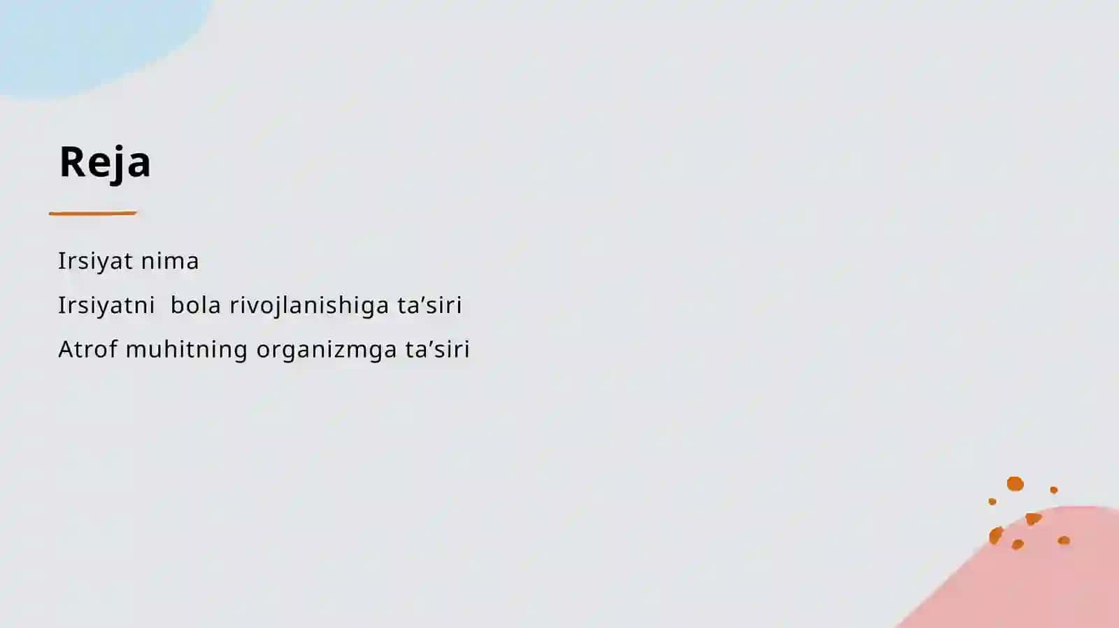 Irsiyat tushunchasi 2
