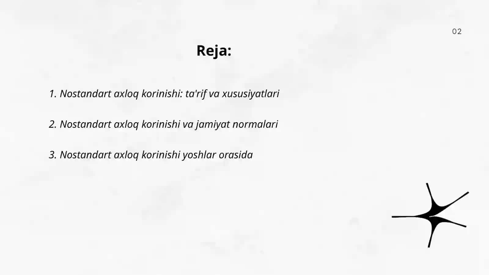 Nostandart axloq korinishi 2