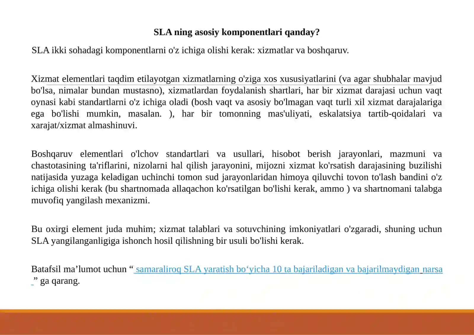 SLA ( Service Level Agreement) 2