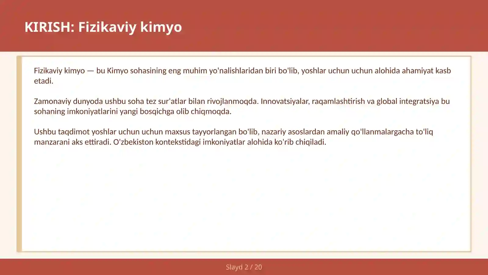 Fizikaviy kimyo 2