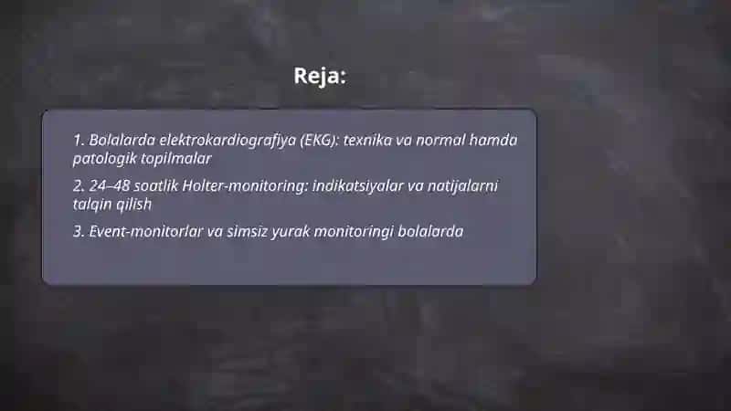Bolalarda yurak qon tomir tizimini oʻrganishning funksional va instrumental usullari 2