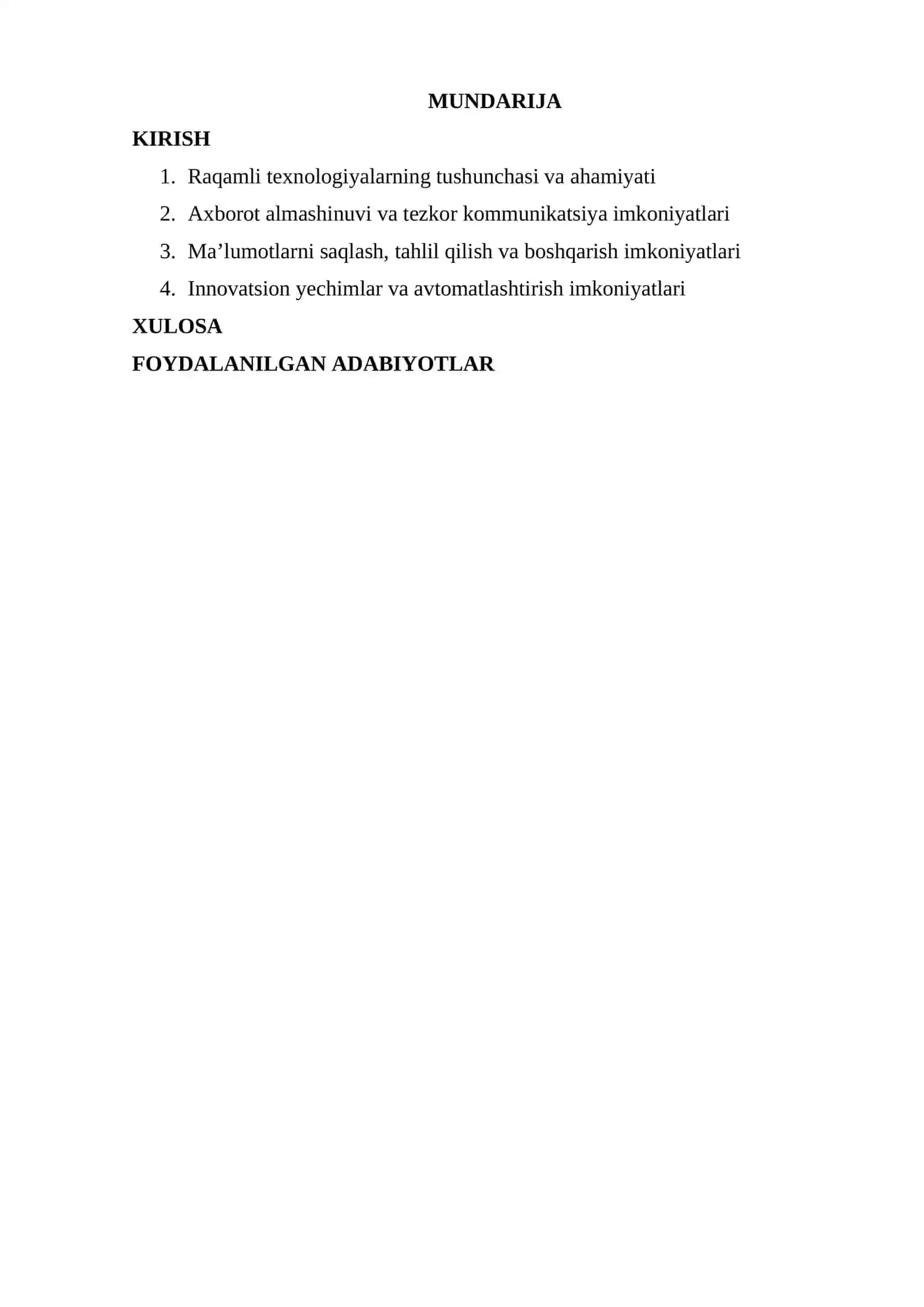 RAQAMLI TEXNALOGIYALARNING ASOSIY IMKONIYATLARI 2
