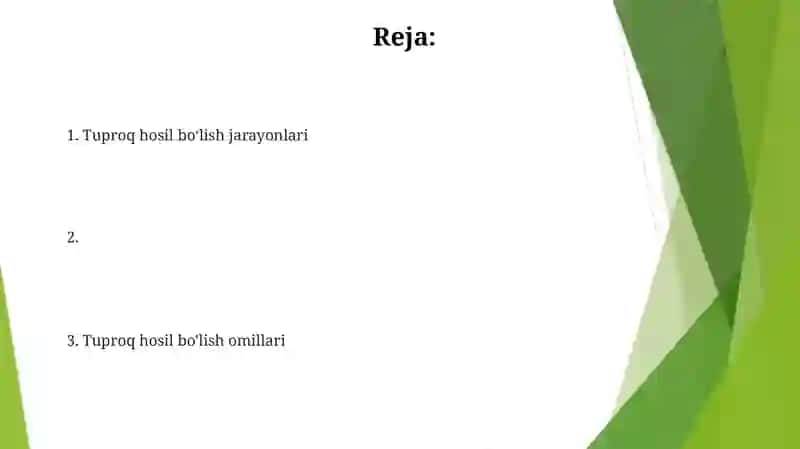 Tuproq paydo boʻlish jarayonining umumiy sxemasini oʻrganish 2