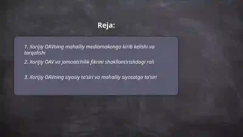 xorijiy OAV ning mediamakondagi o'rni 2