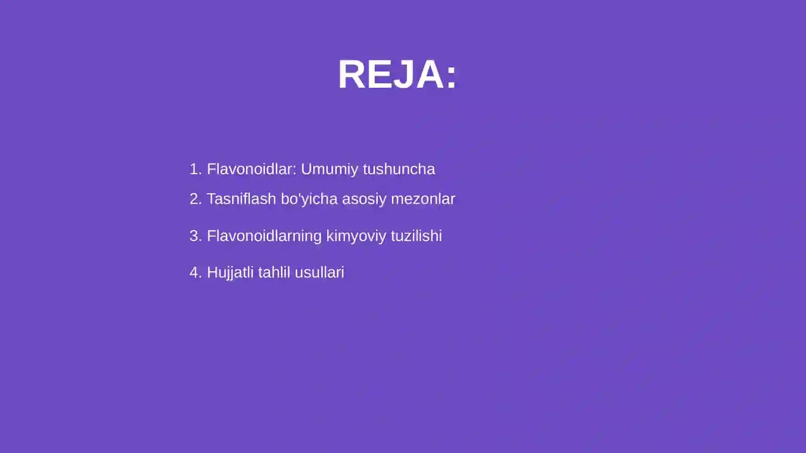 Flavonoidlar tasnifi va ularning tahlil qilish usullari 2