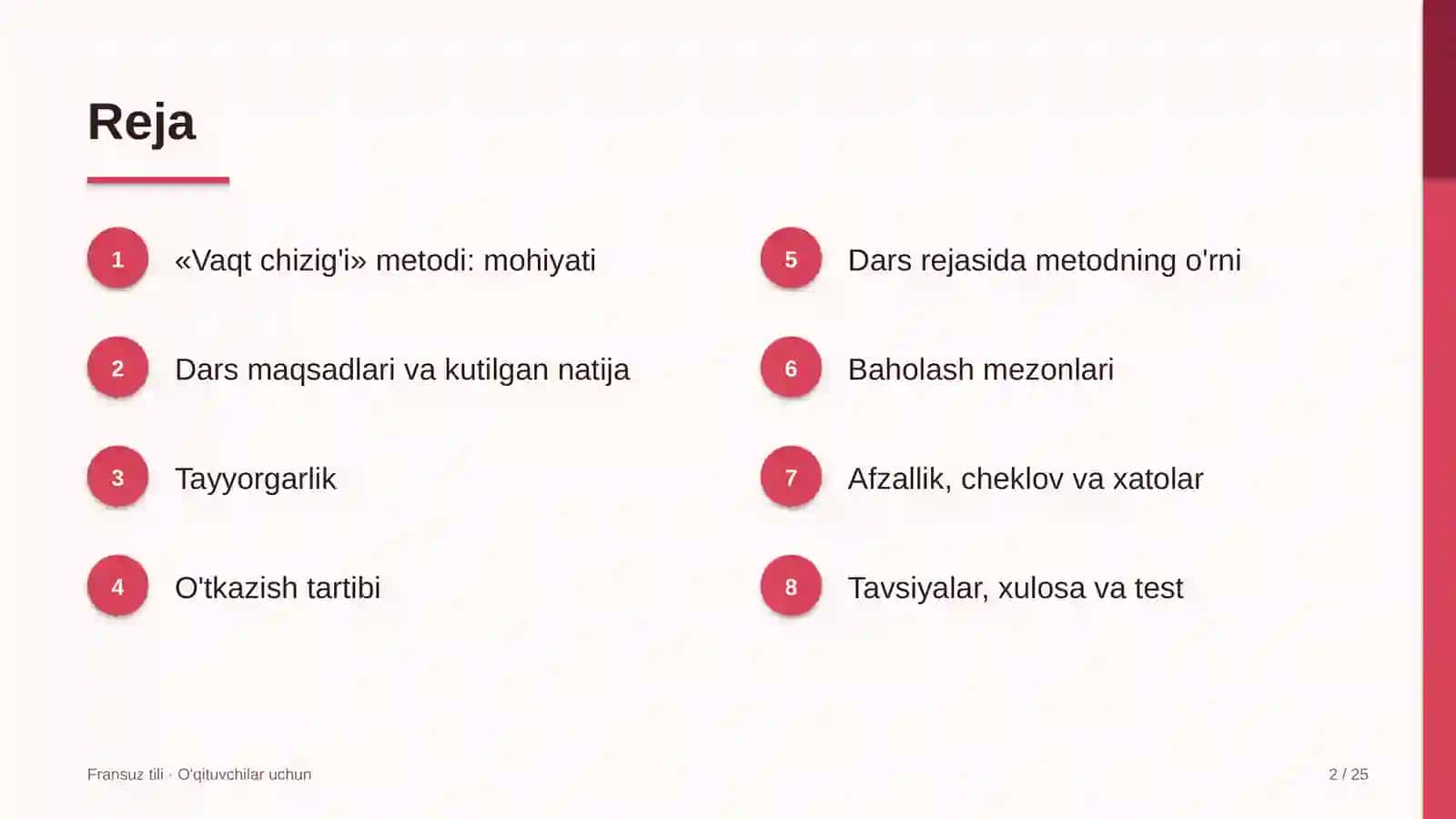 fransuz tili darslarida vaqt chizig'i metodidan foydalanish 5587 2