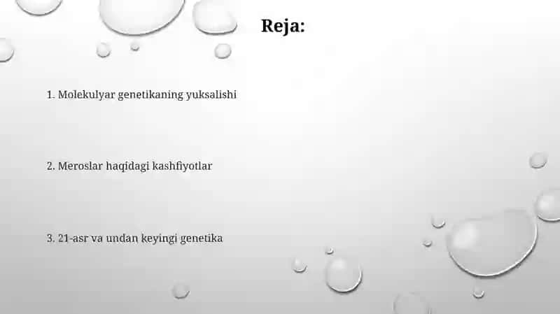 Genetika rivojlanish bosqichlari 2