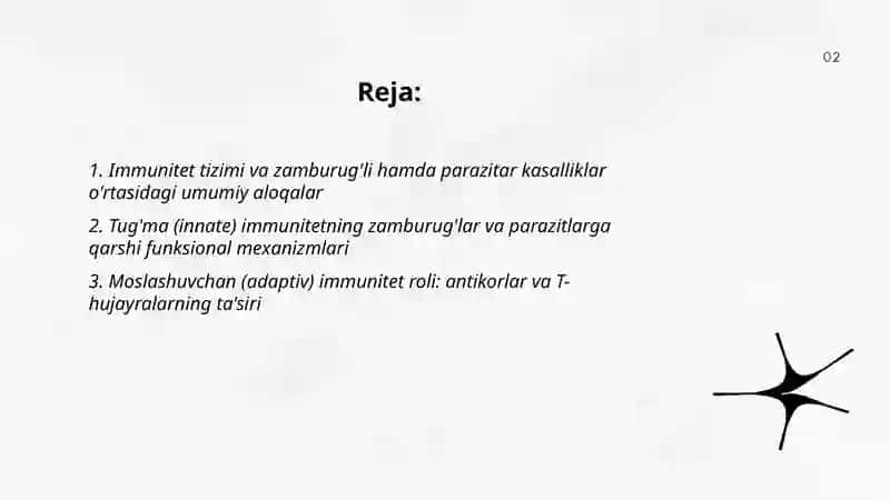 Immunitet tizimi faoliyati bilan zamburuğli va parazitar kasalliklar kelib chiqishidagi bog'liqliklar 2
