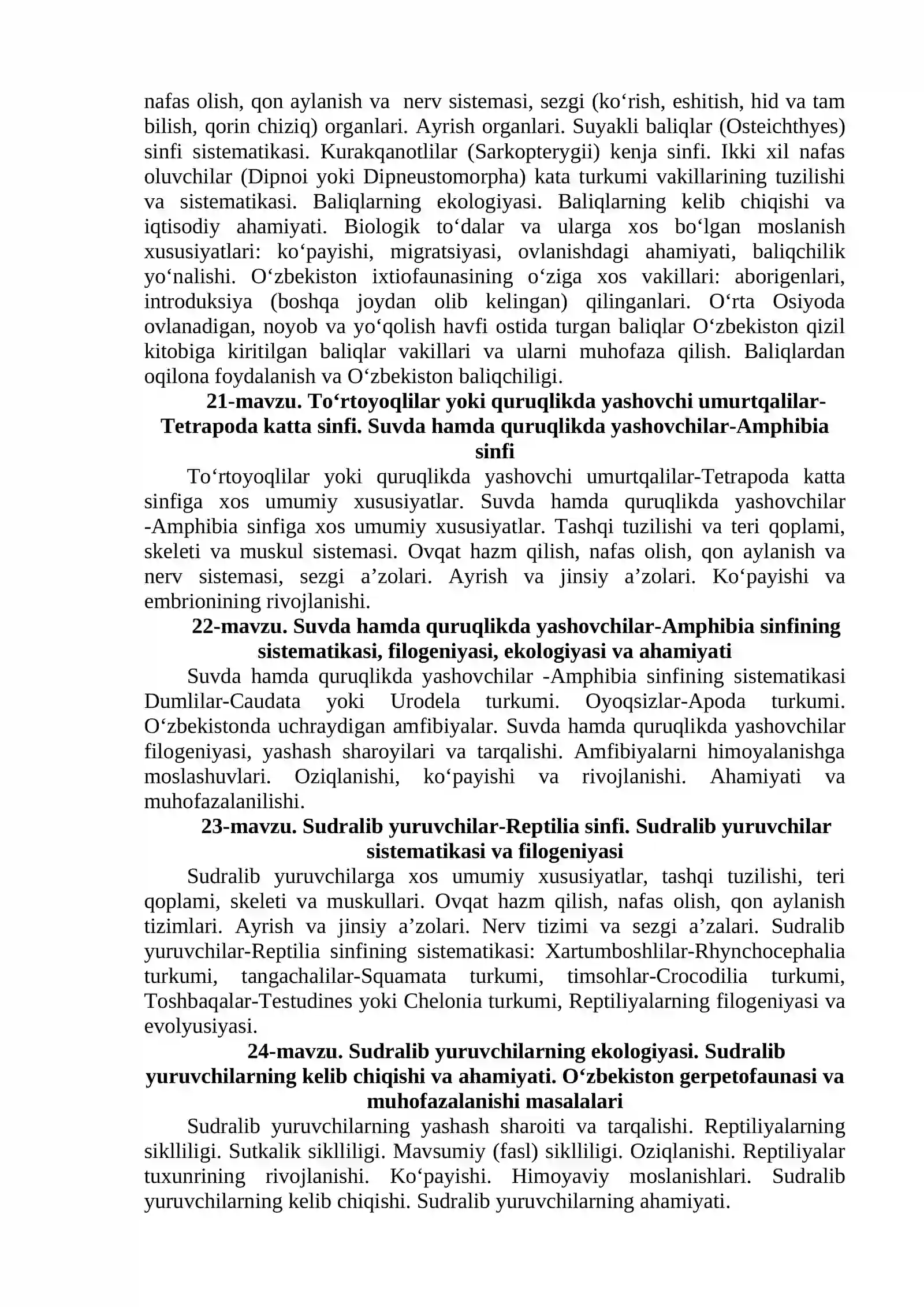 Umurtqalilar zoologiyasi 2
