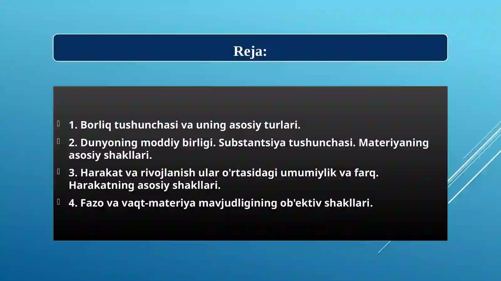 Ontologiya-borliq haqidagi falsafta'limot 2