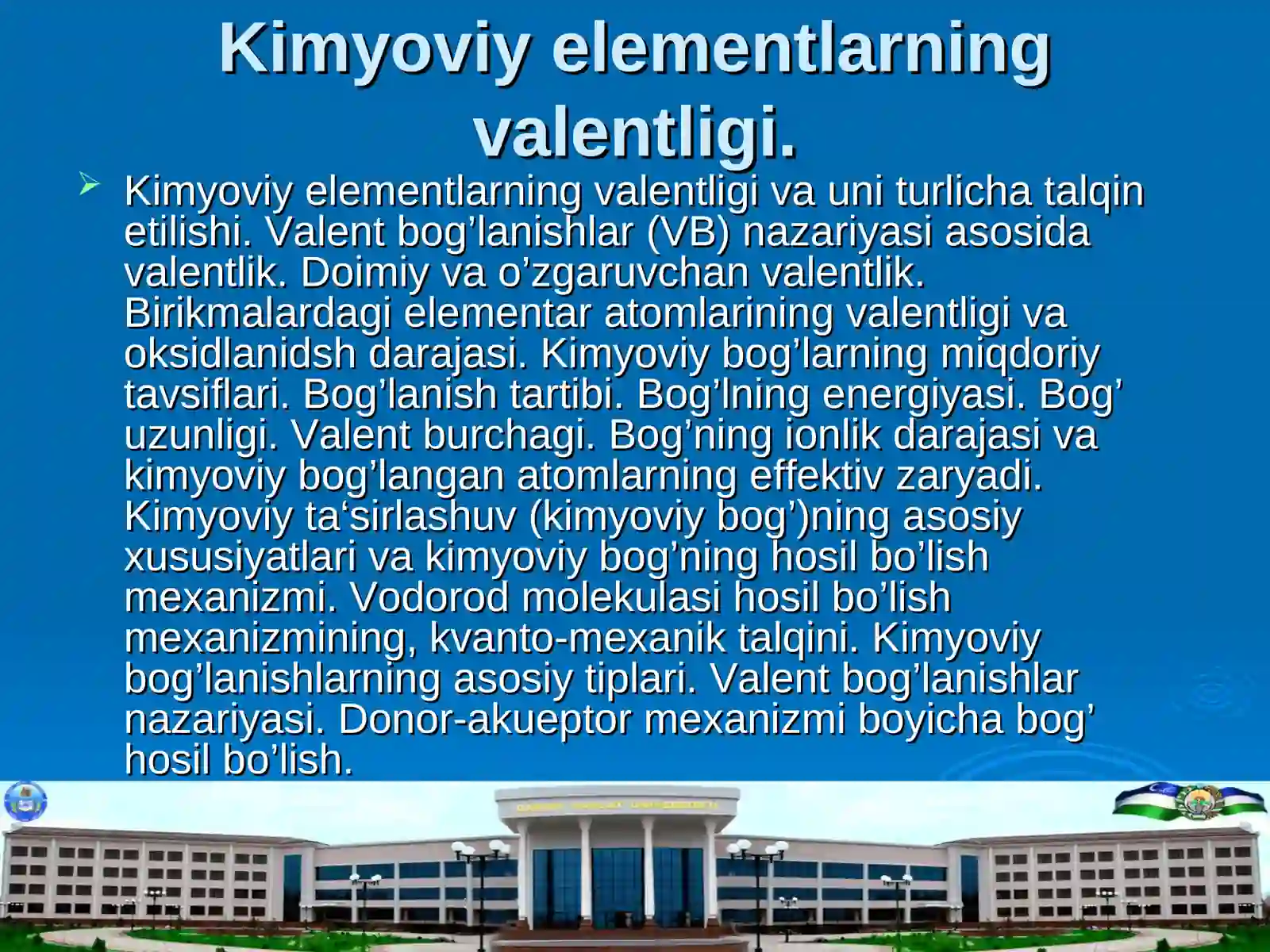 Kimyoviy elementlarning valentligi 2