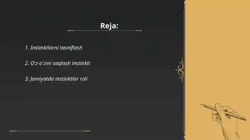 U. Djeymsning instinktlar nazariyasi 2