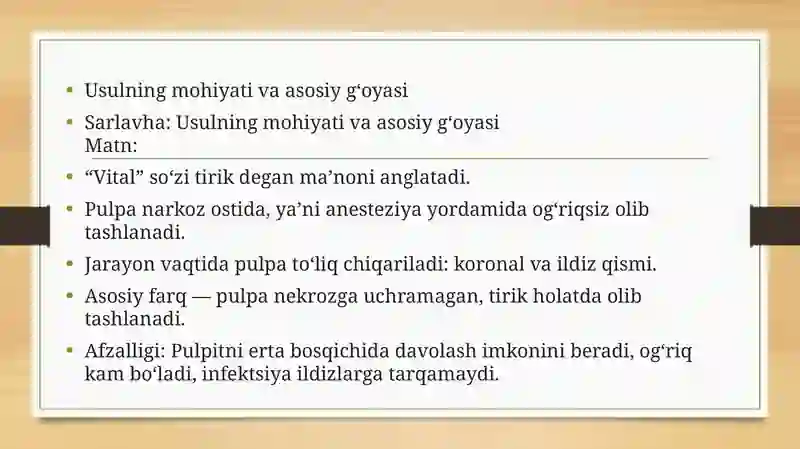 Vital ekstirpatsiya usuli 2