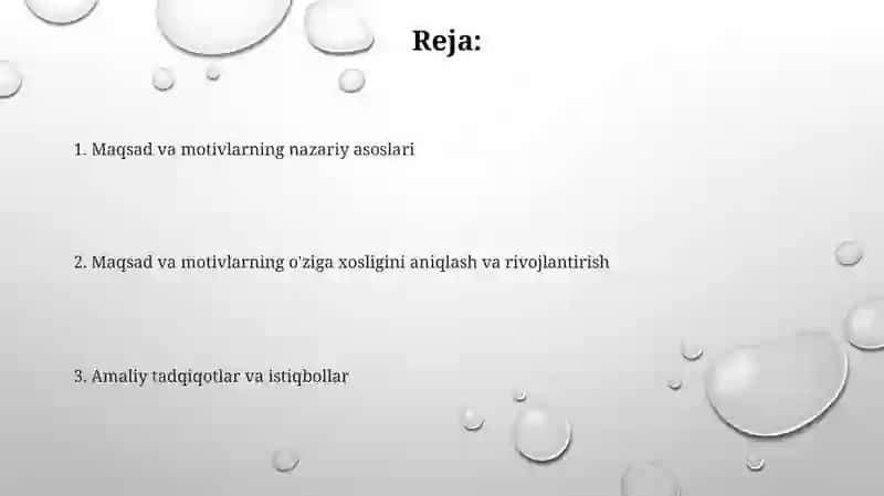 Maqsad va motivlarni o'ziga xosligini o'rganish 2