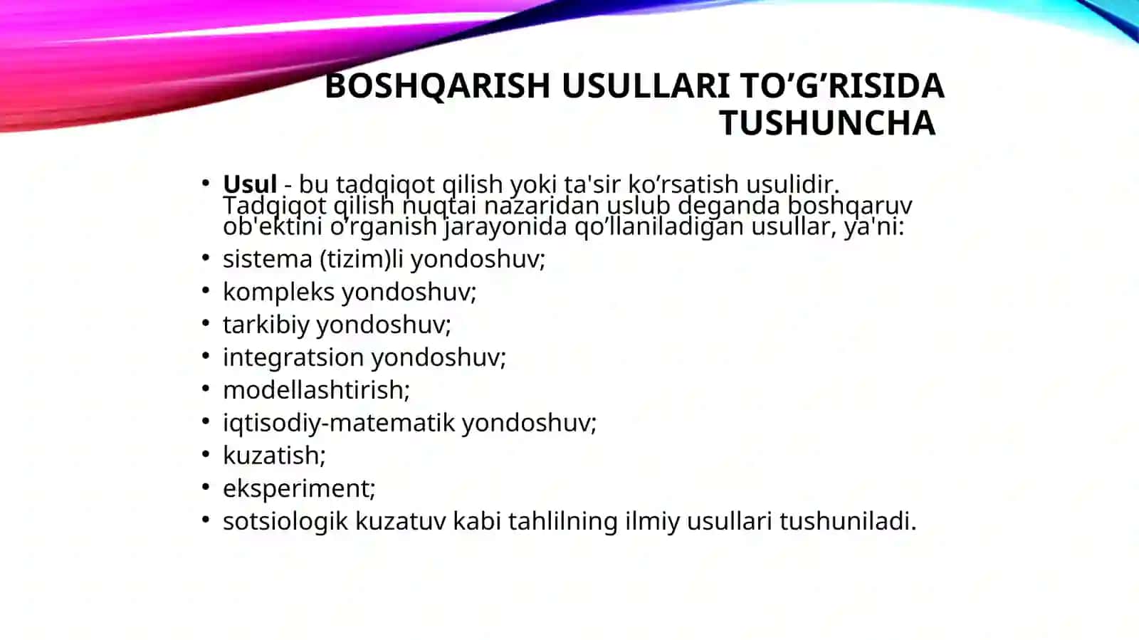BOSHQARUV QARORLARI VA ULARNI QABUL QILISH 2