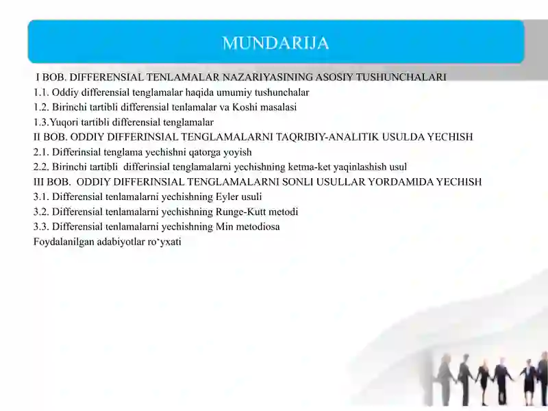 ODDIY DIFFERENSIAL TENGLAMALARNI TAQRIBIY YECHISH 2