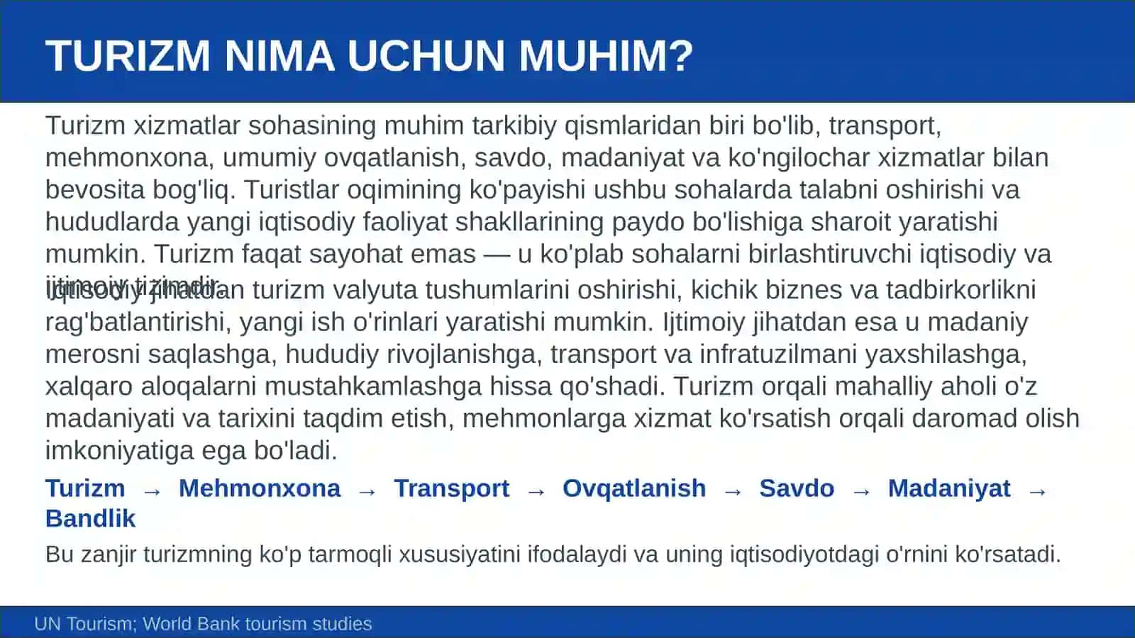 TURIZMNI RIVOJLANTIRISH ISTIQBOLLARI 2