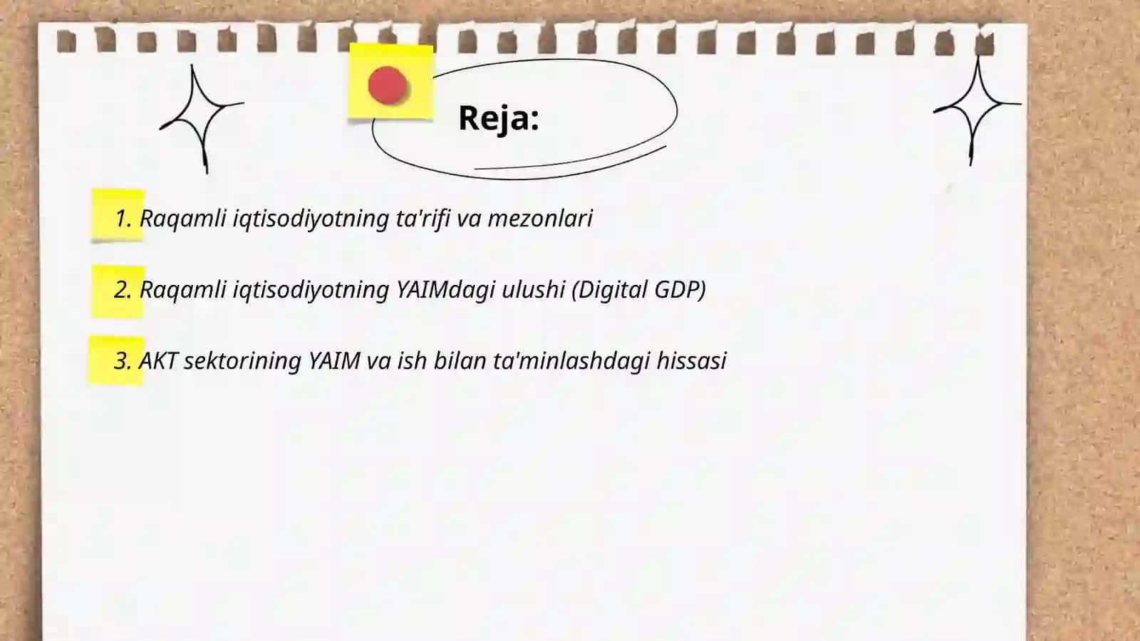 Raqamli iqtisodiyot mezonlari va ko‘rsatkichlari 2