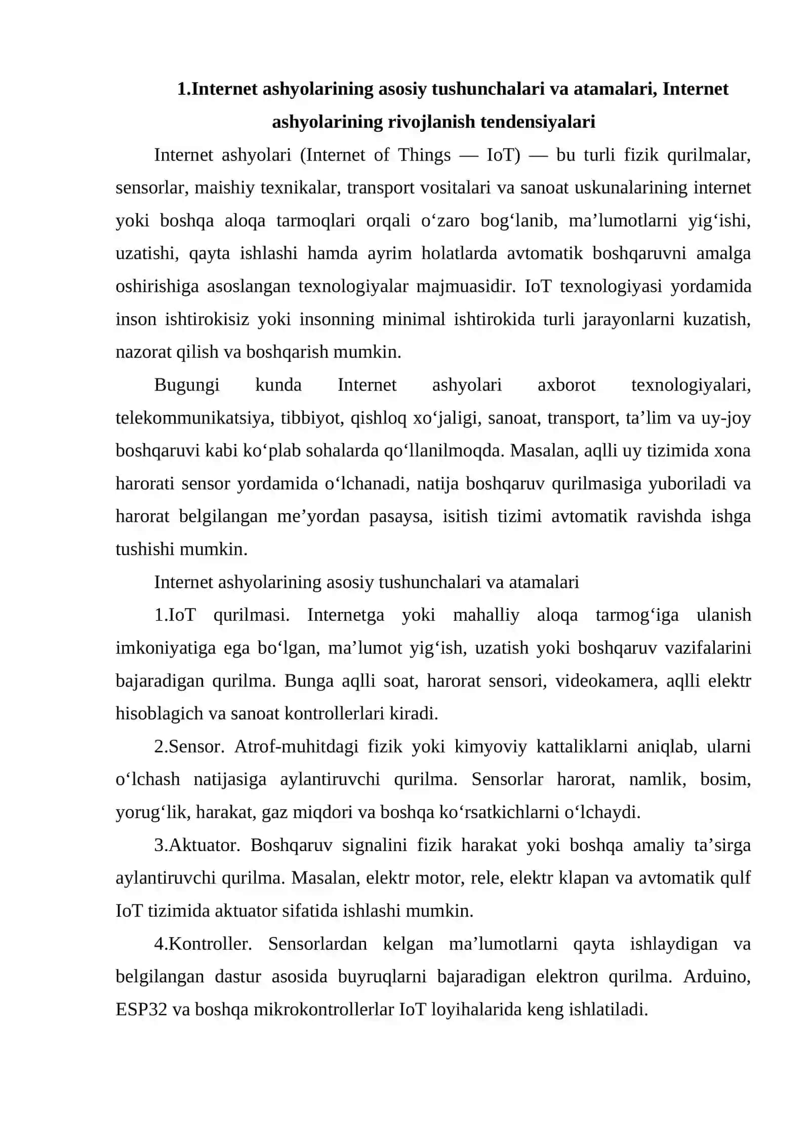 INTERNET ASHYOLARINING ASOSIY TUSHUNCHALARI VA ATAMALARI, INTERNET ASHYOLARINING RIVOJLANISH TENDENSIYALARI 2