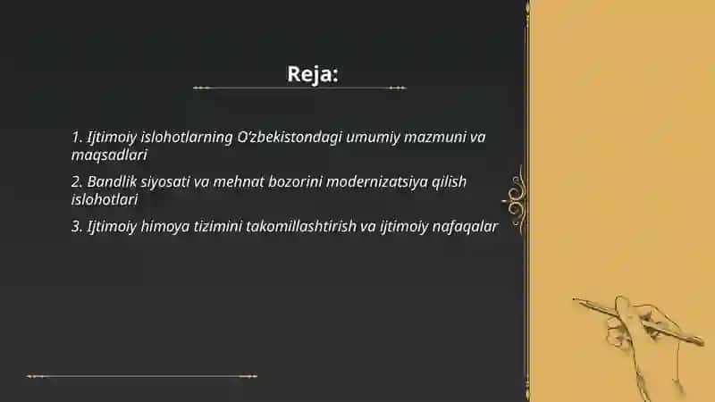 Ijtimoiy islohotlar mazmuni va mohiyati 2