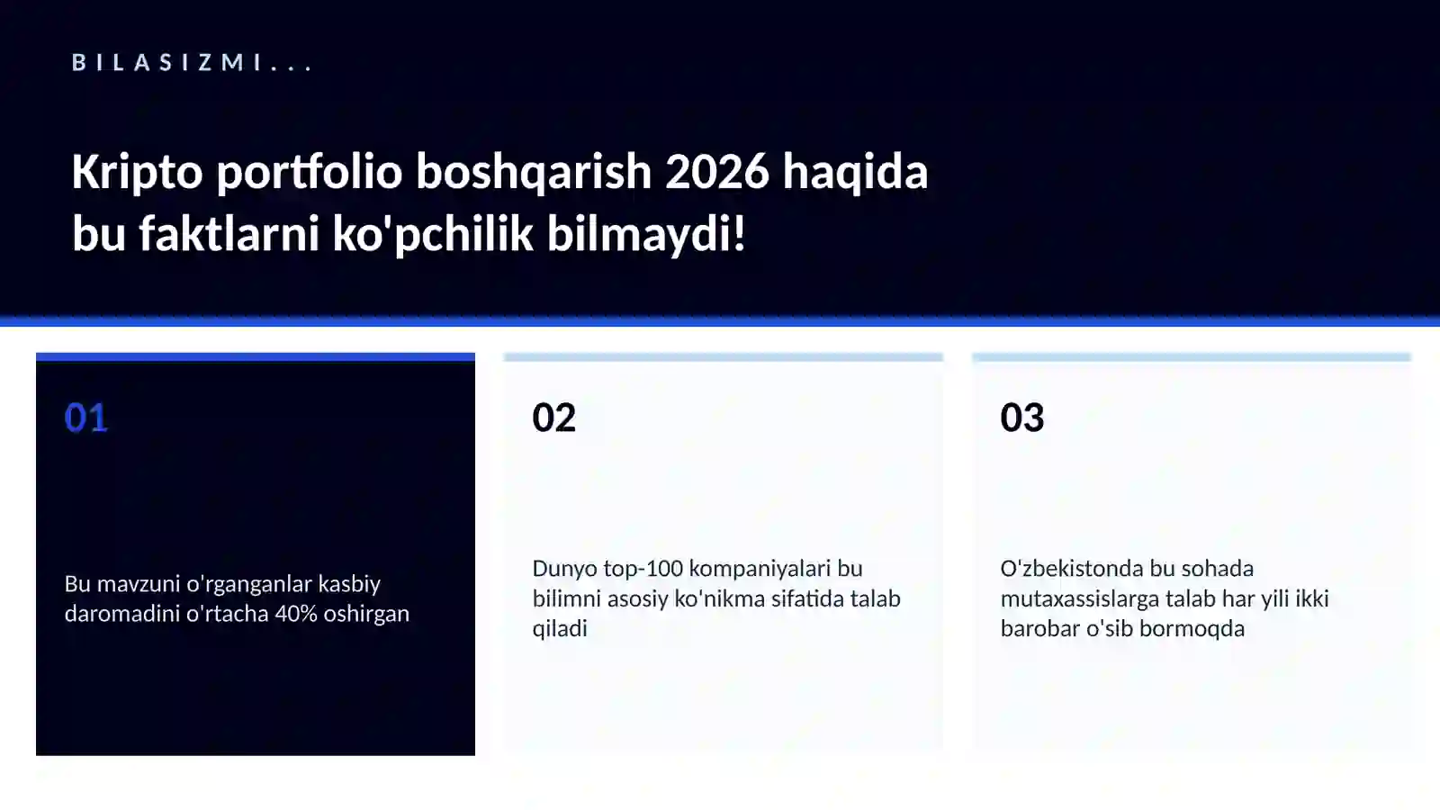 Kripto portfolio boshqarish 2026 2