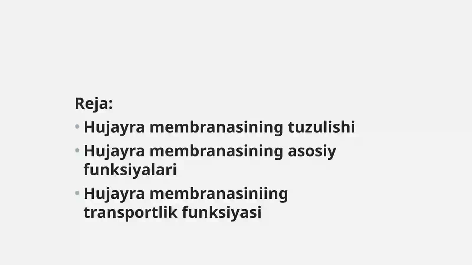 Hujayra membranasining tuzilishi 2