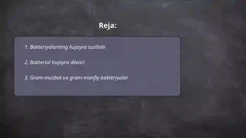 Bakteriyalarning tuzilishi, xilma xilligi va ko'payish turlari 2