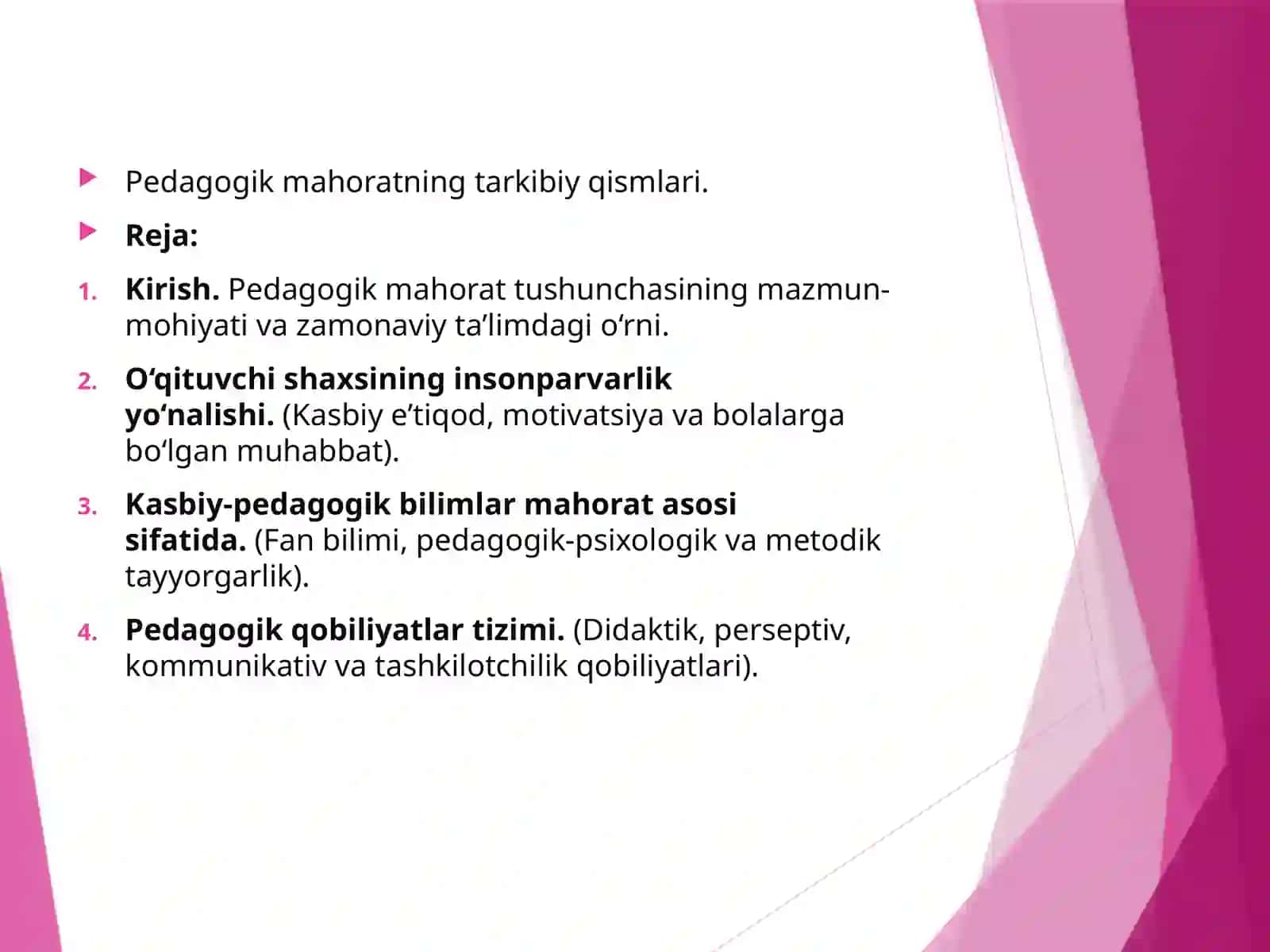 Pedagogik mahoratning tarkibiy qismlari 2