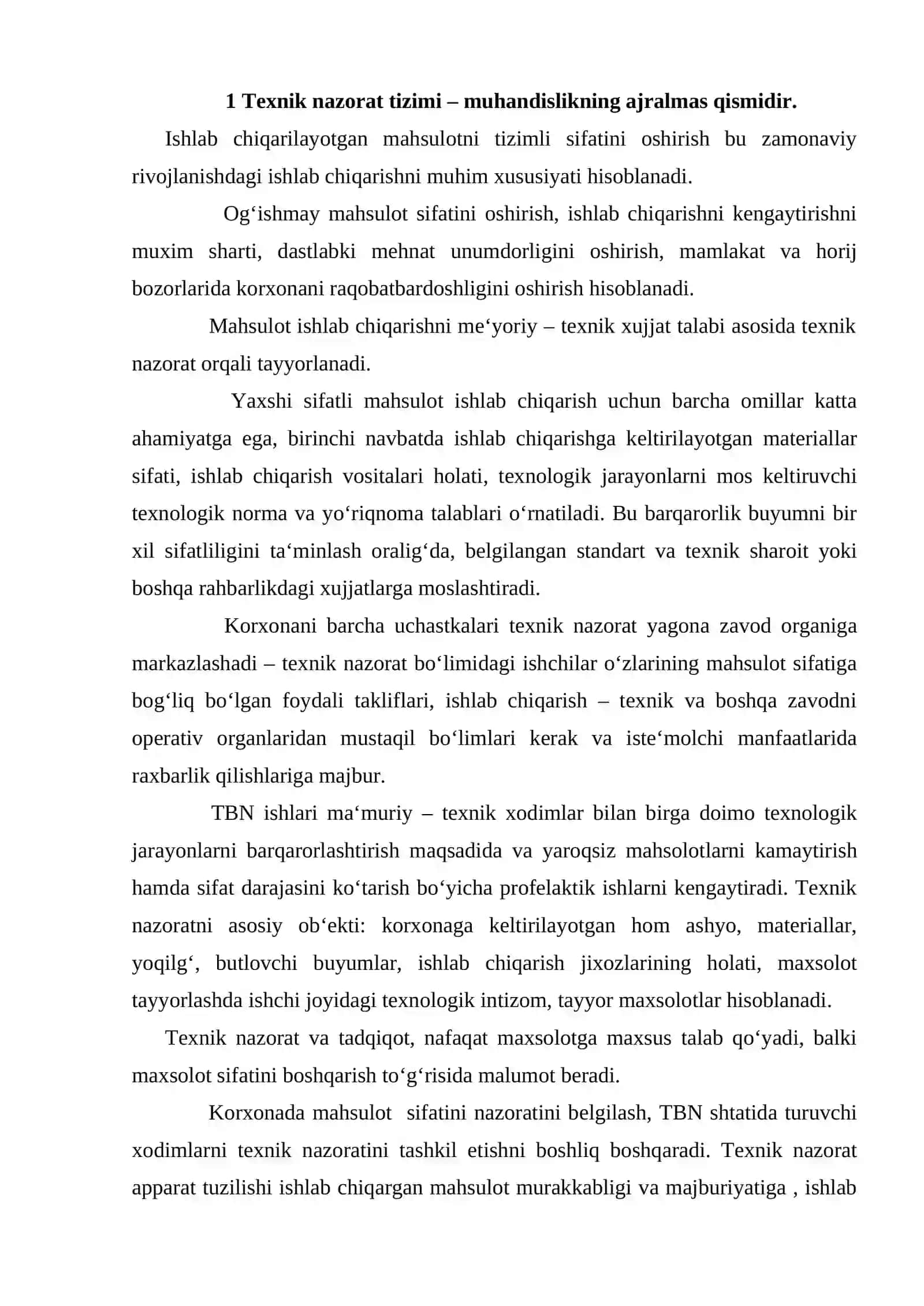 Texnik nazorat va sifatini baholash uslublari 2