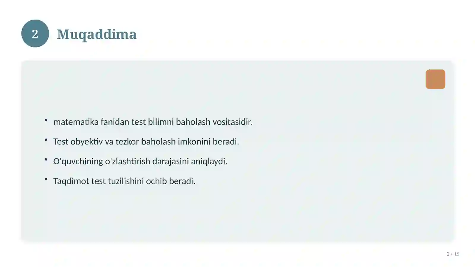 5-sinf matematika fanidan test 2