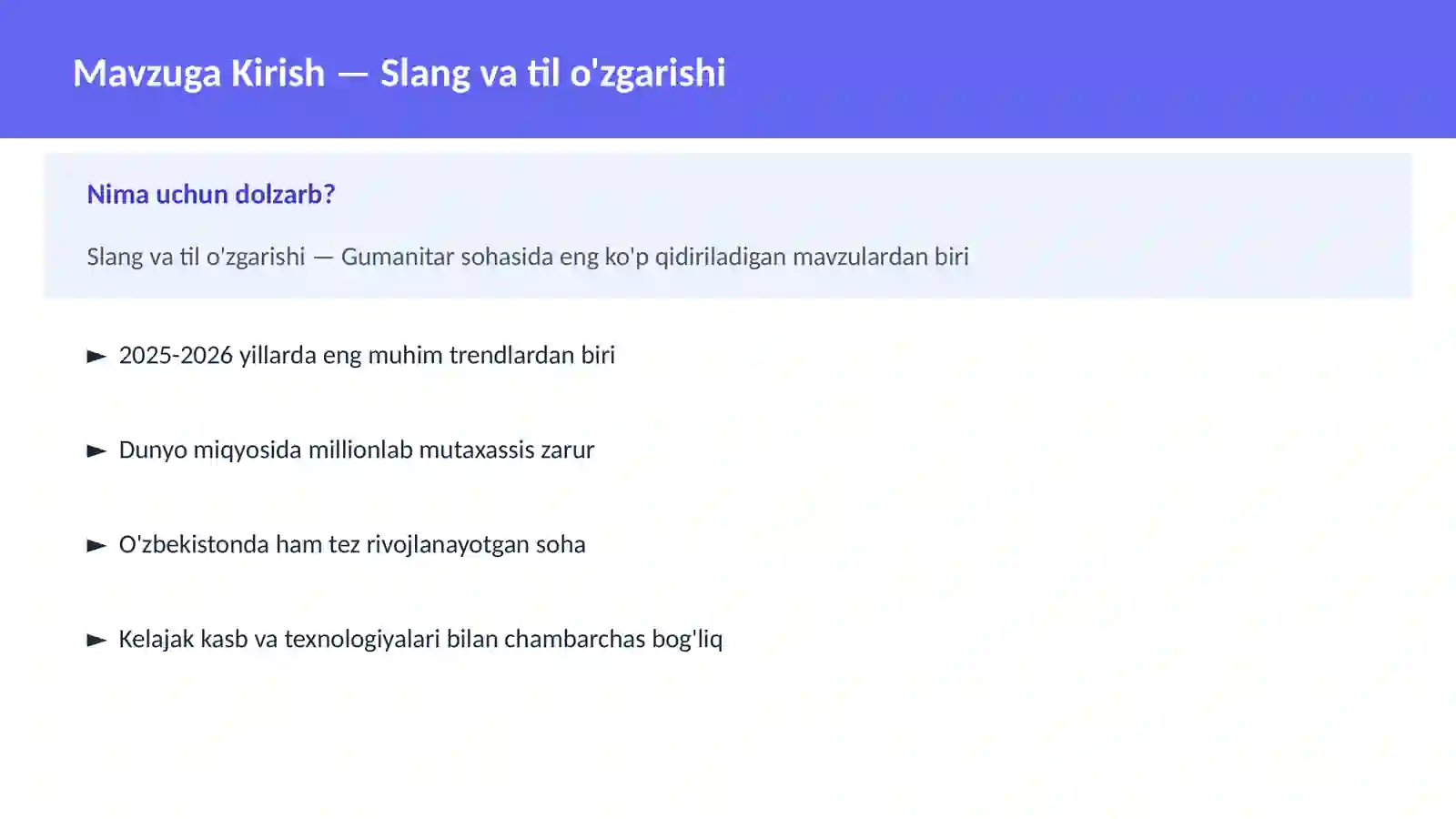 Slang va til o'zgarishi 2
