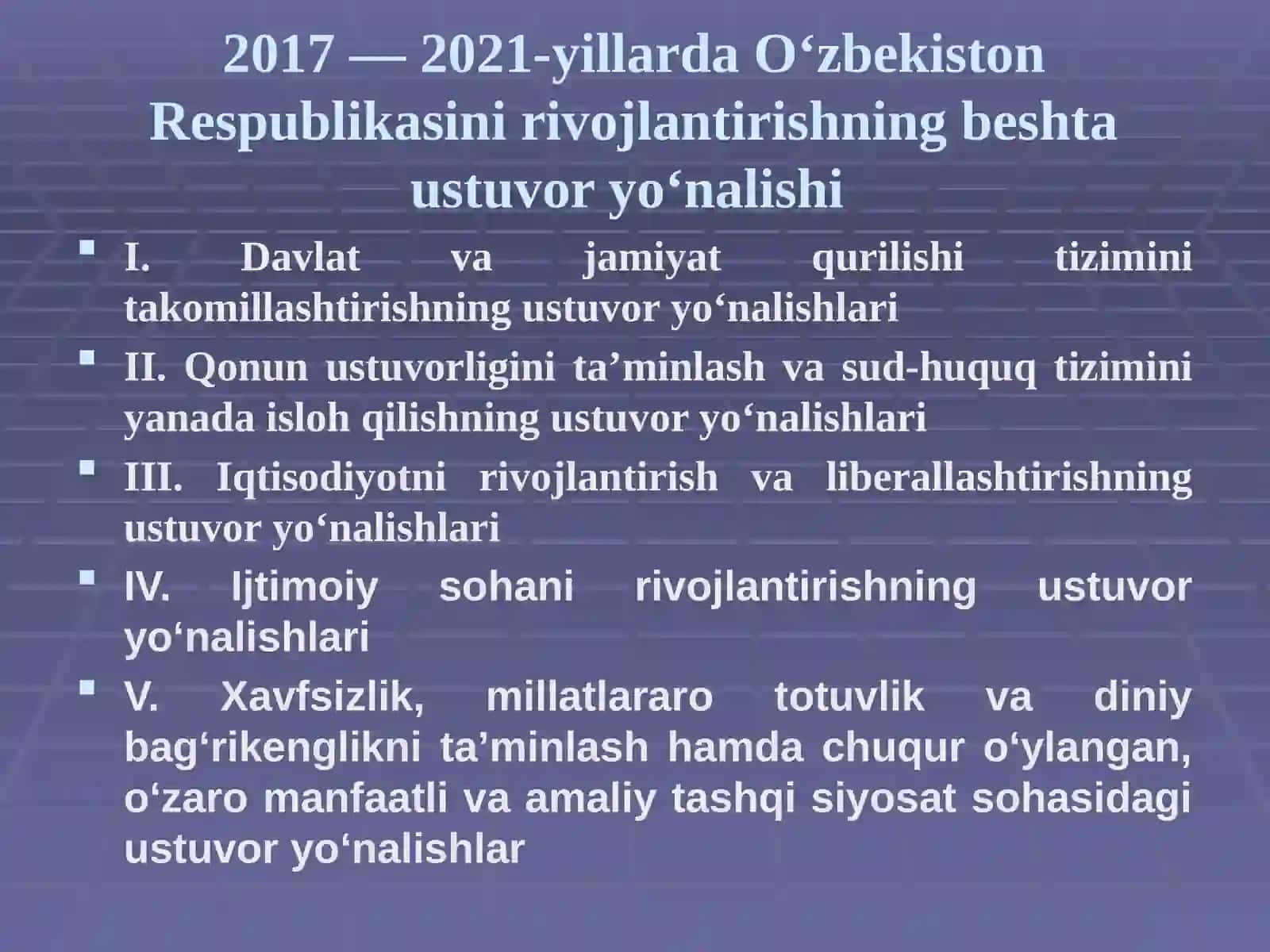Yangi O‘zbekistonda amalga oshirilayotgan islohotlar 2