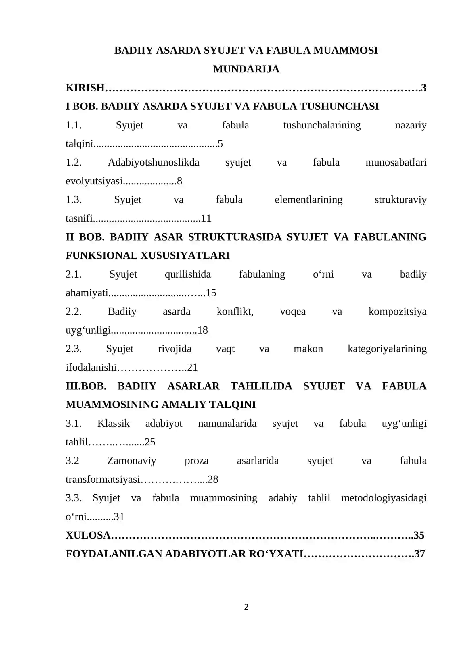 Badiiy Asarda Syujet va Fabula Muammosi 2