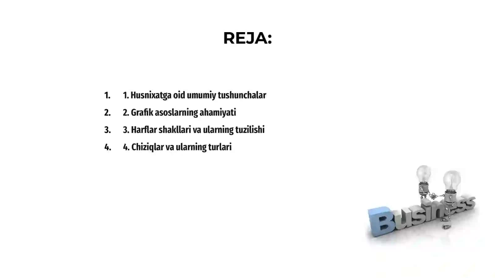 Husnixatga o'rgatishning grafik asoslari 2