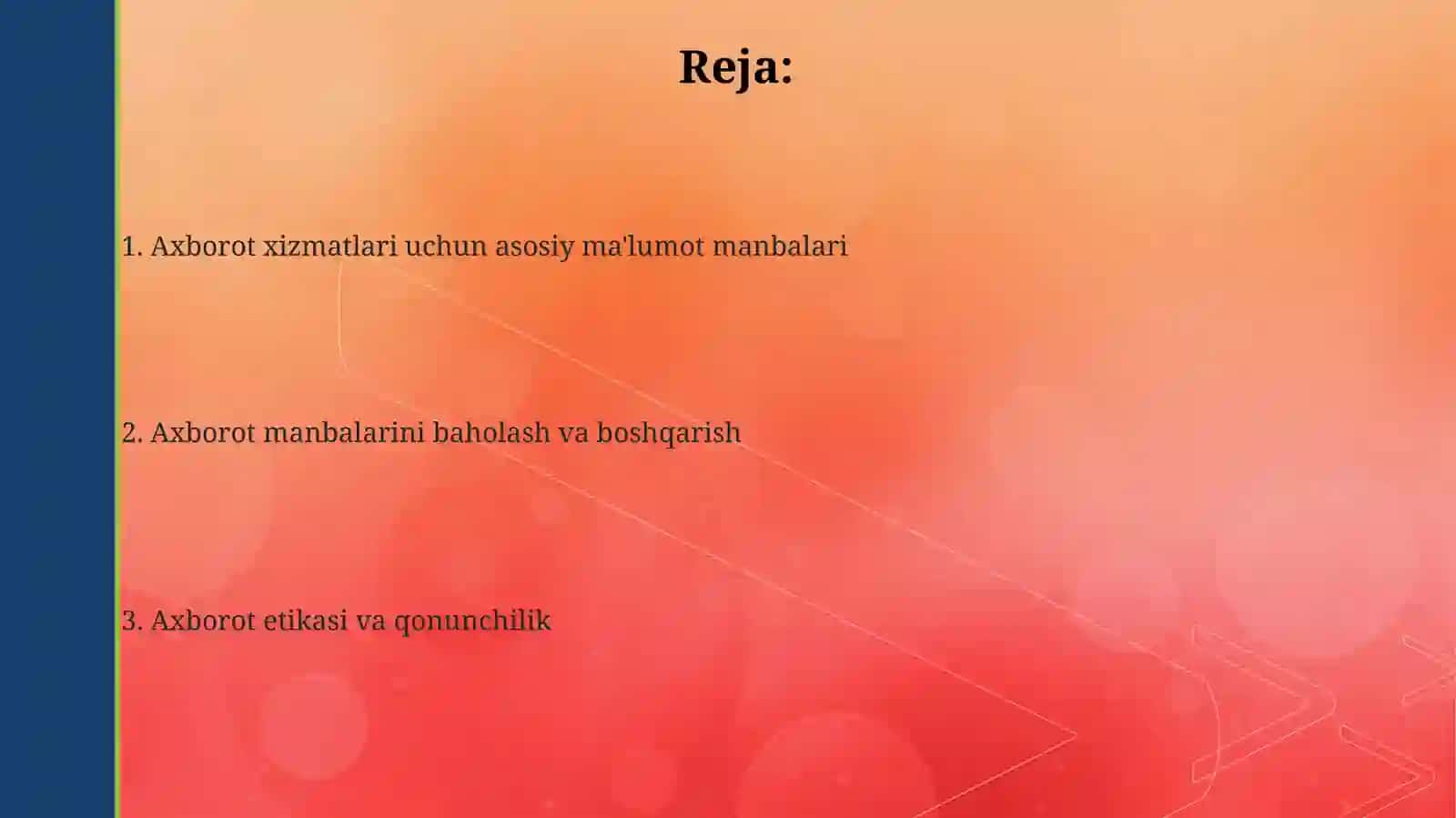 Foydalanuvchilarga kutubxona axborot xizmati ko'rsatishning asosiy ma'lumot manbalari 2