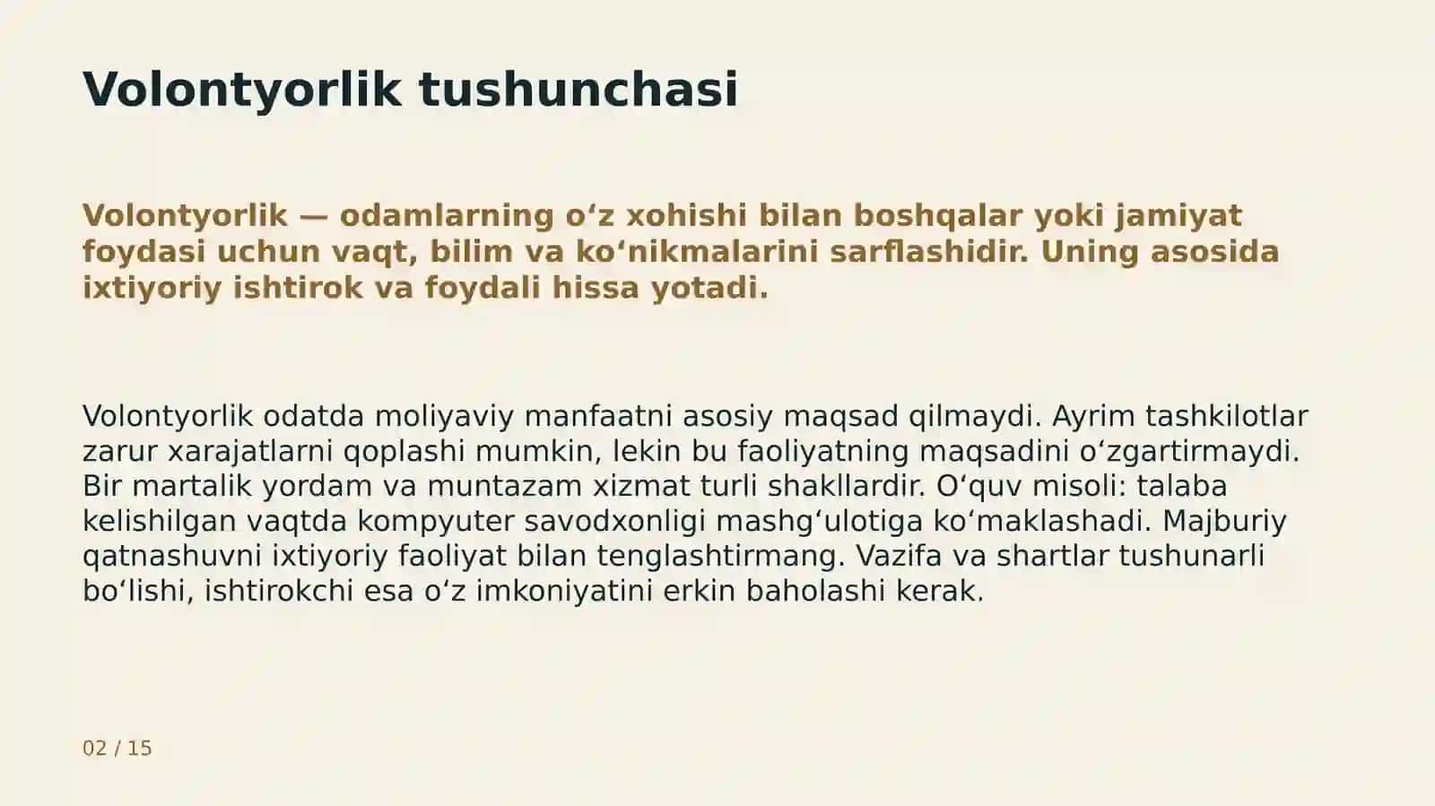 Volontyorlik va uning jamiyatdagi ahamiyati 2