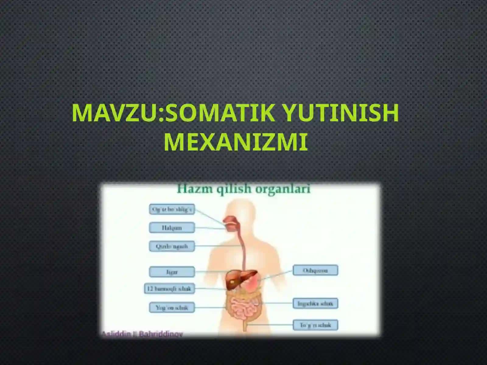 Mavzu:Somatik Yutinish Mexanizmi 2