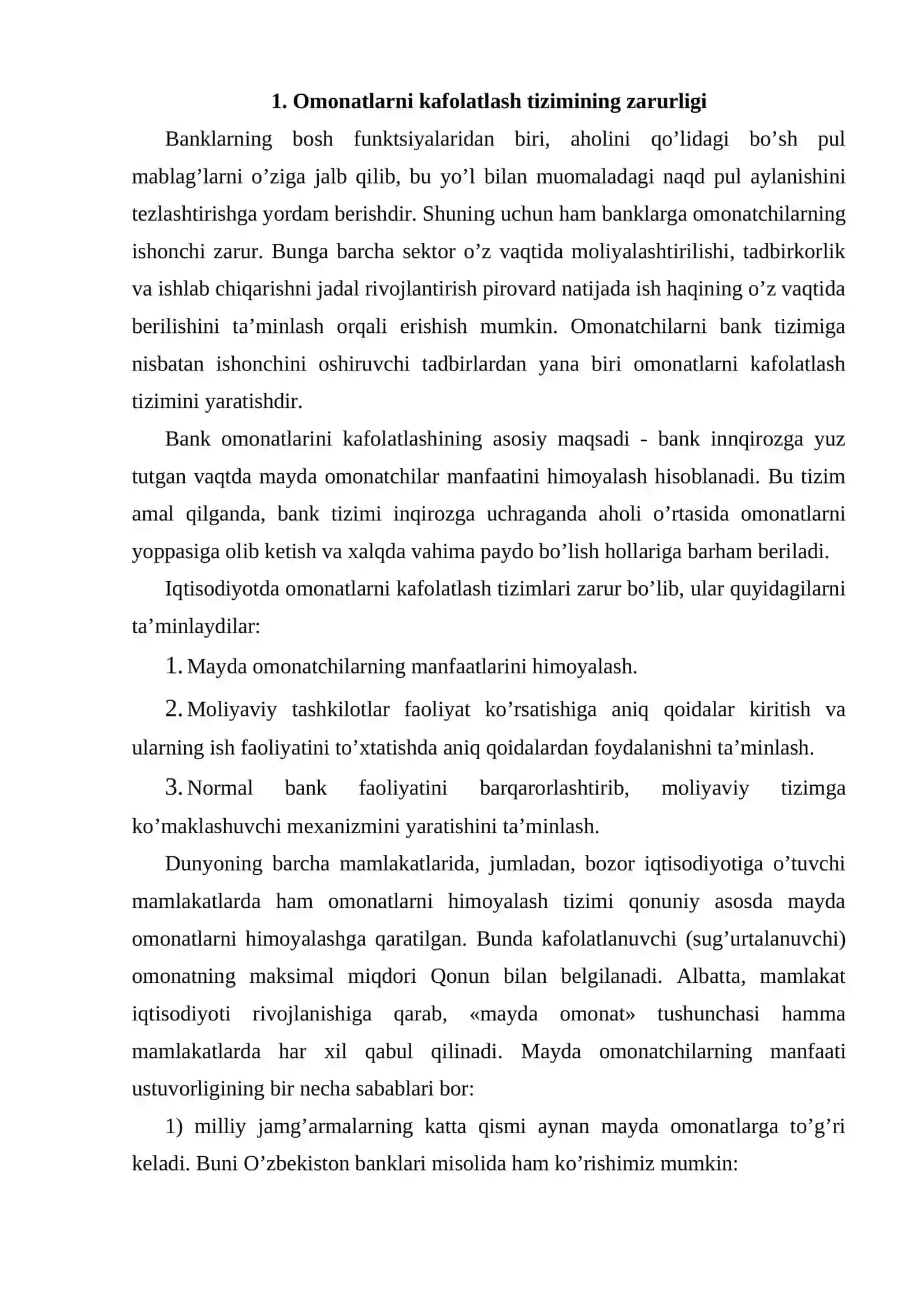 Omonatlarni kafolatlash tizimi 2