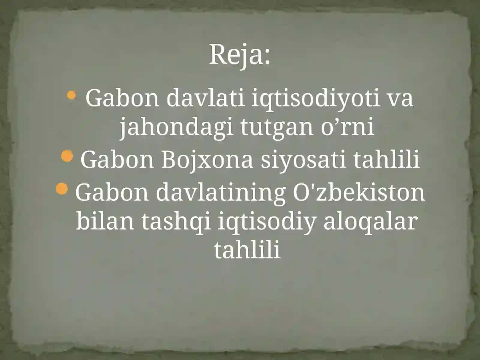 BOJXONA SIYOSATI FANIDAN TAQDIMOTI 2