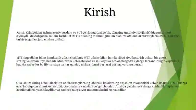 Maktabgacha TaʼLim Tashkilotining Oila Bilan Ishlash Shakllari 2
