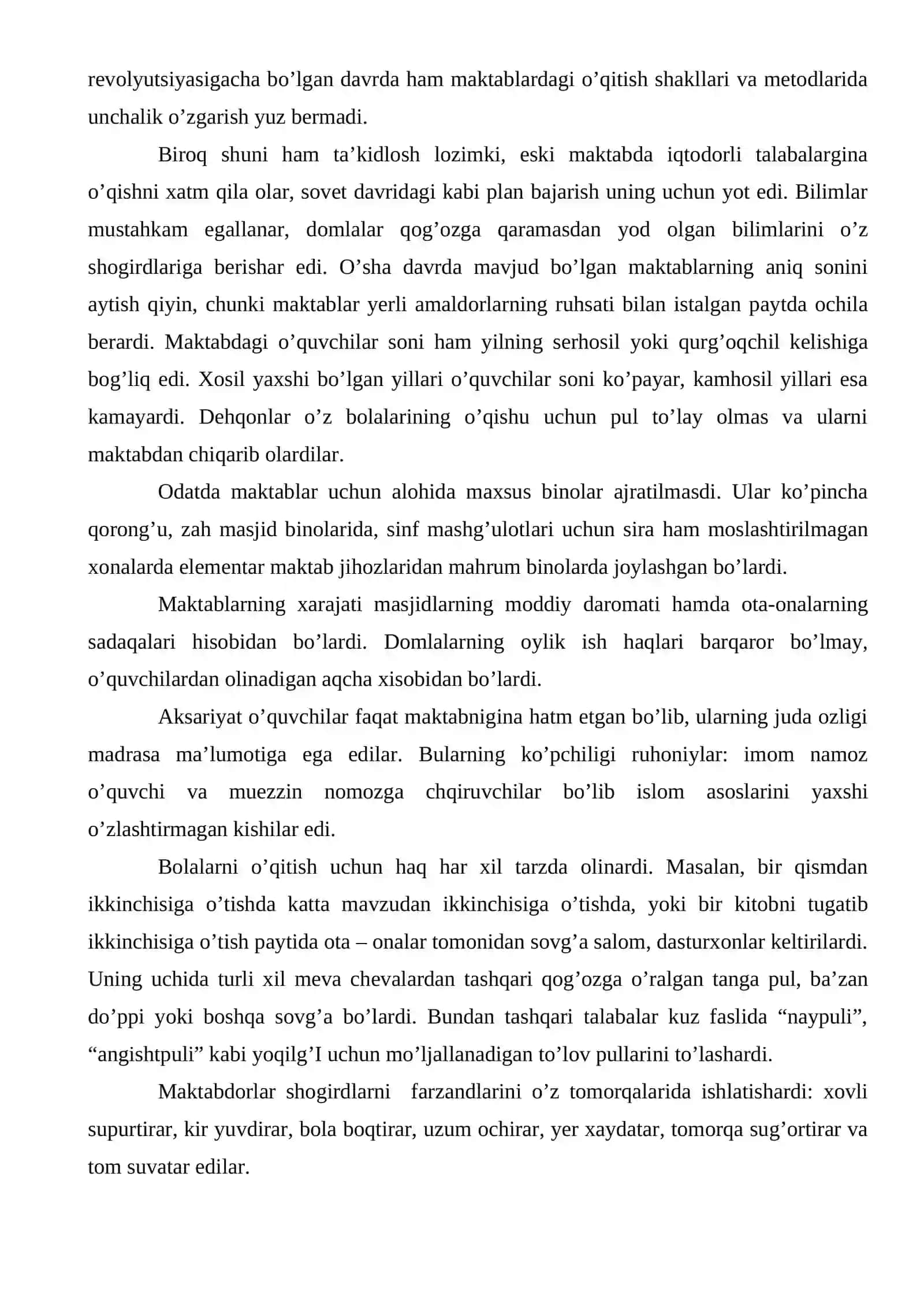 Maktab va madrasalarda o’quv mashg’ulotlari 2