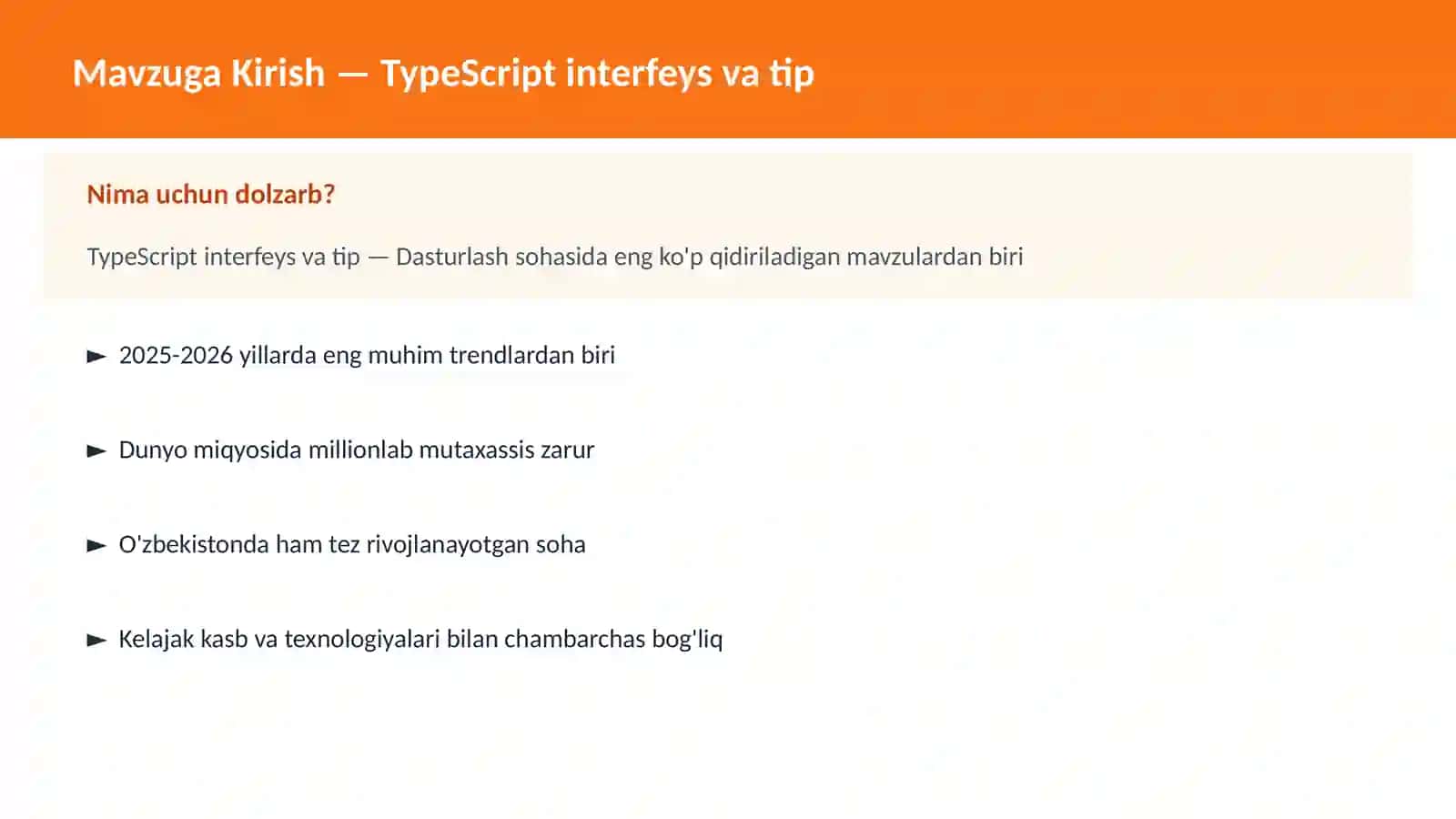 TypeScript interfeys va tip 2