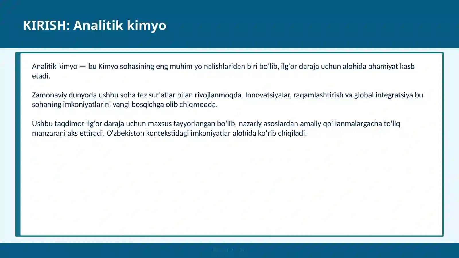 Analitik kimyo 2